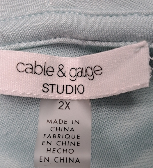 Cable & Gauge Mint Green Cowl Neck Top Size 2X - Picture 4 of 7